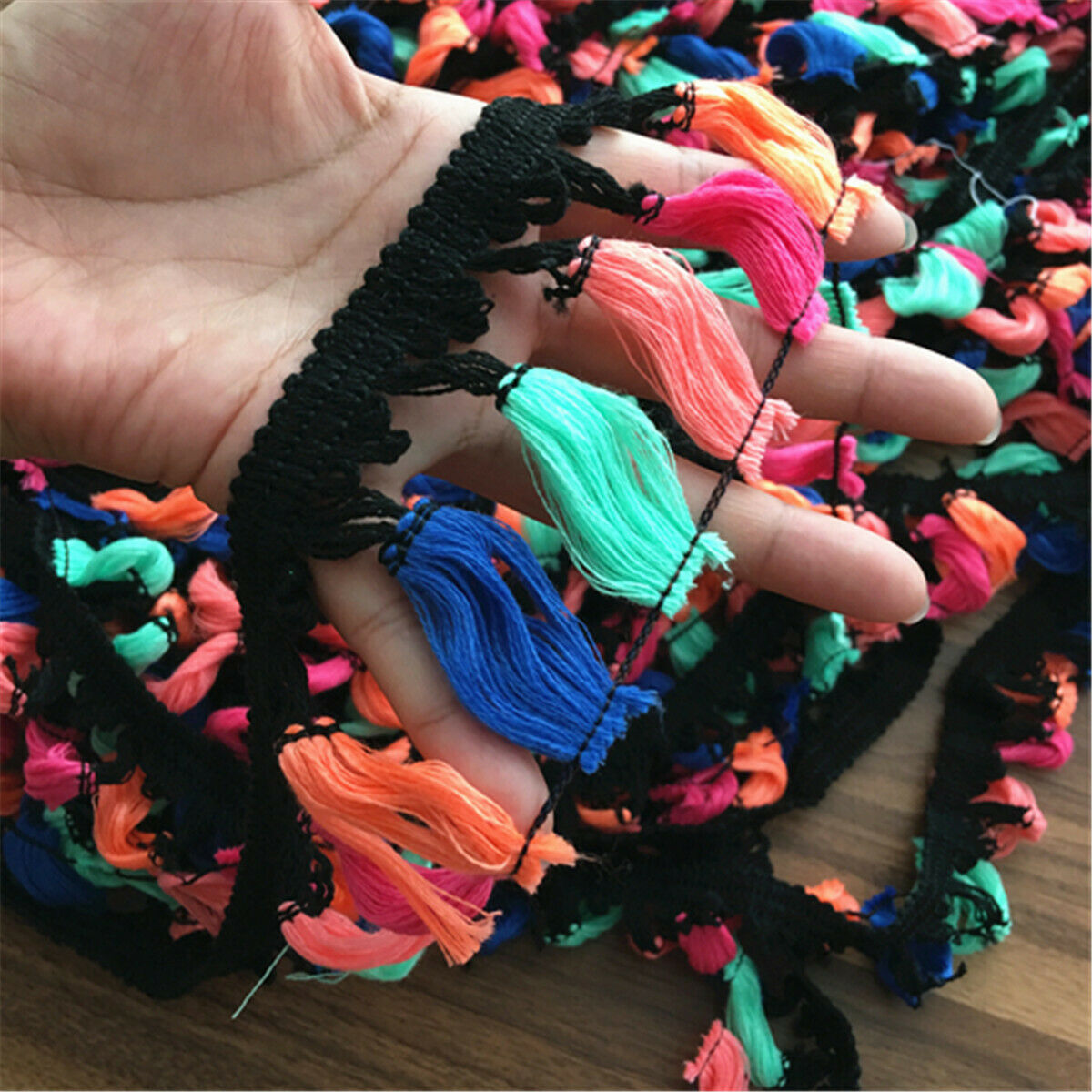 1 Yard 7.5cm Colorful Tassel Fringe Trim Braid Lace Ribbon Sewing DIY Crafts