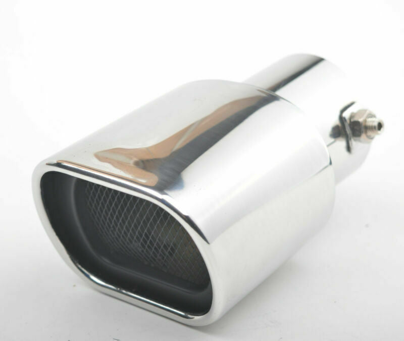 1x Universal Stainless Steel Car Straight Exhaust Pipe Tip End Tail Muffler 63mm