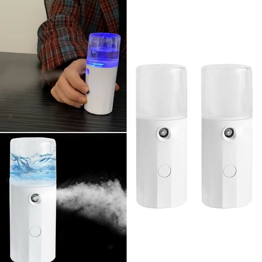 2x USB Nano Facial Mister Steamer Face Mist Sprayer Makeup Face Moisturizing