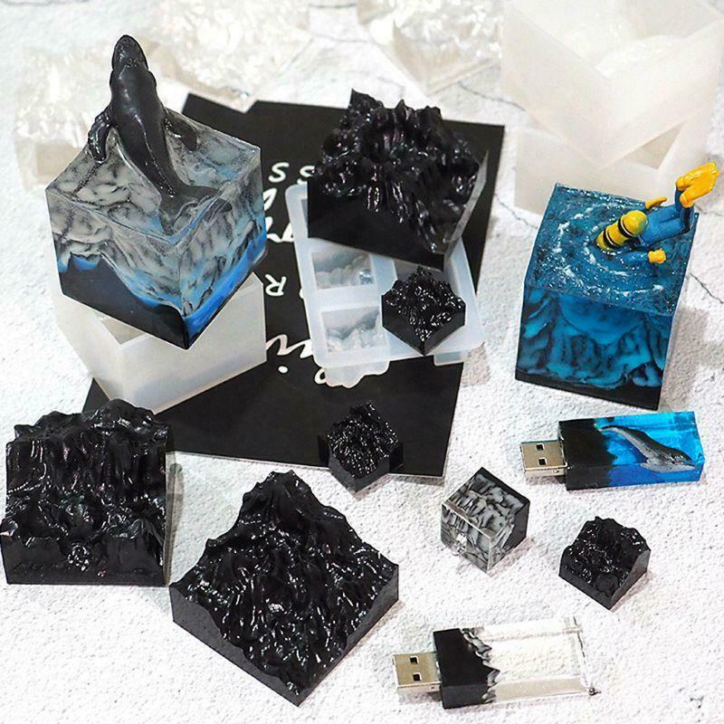 DIY Hand-made Crystal Epoxy Glue Mold Broken Snow Mountain Silica Gel Mold U