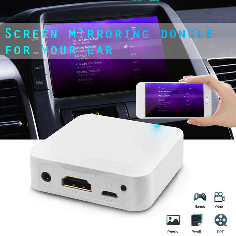 White Car WiFi Display Miracast Box Mirror Link Adapter Airplay DLNA Android iOS