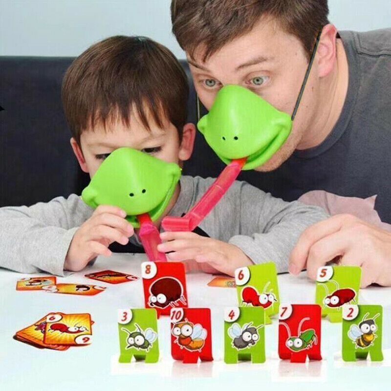 Chameleon Mouth Cover Tongue Bug Catch Lizard Quickdraw Card Party Holida.l8