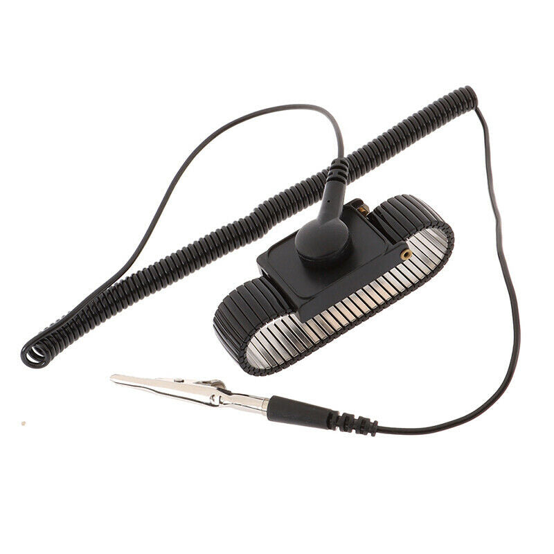 Anti static work wrist strap ESD adjustable discharge belt ground metal brace.DD