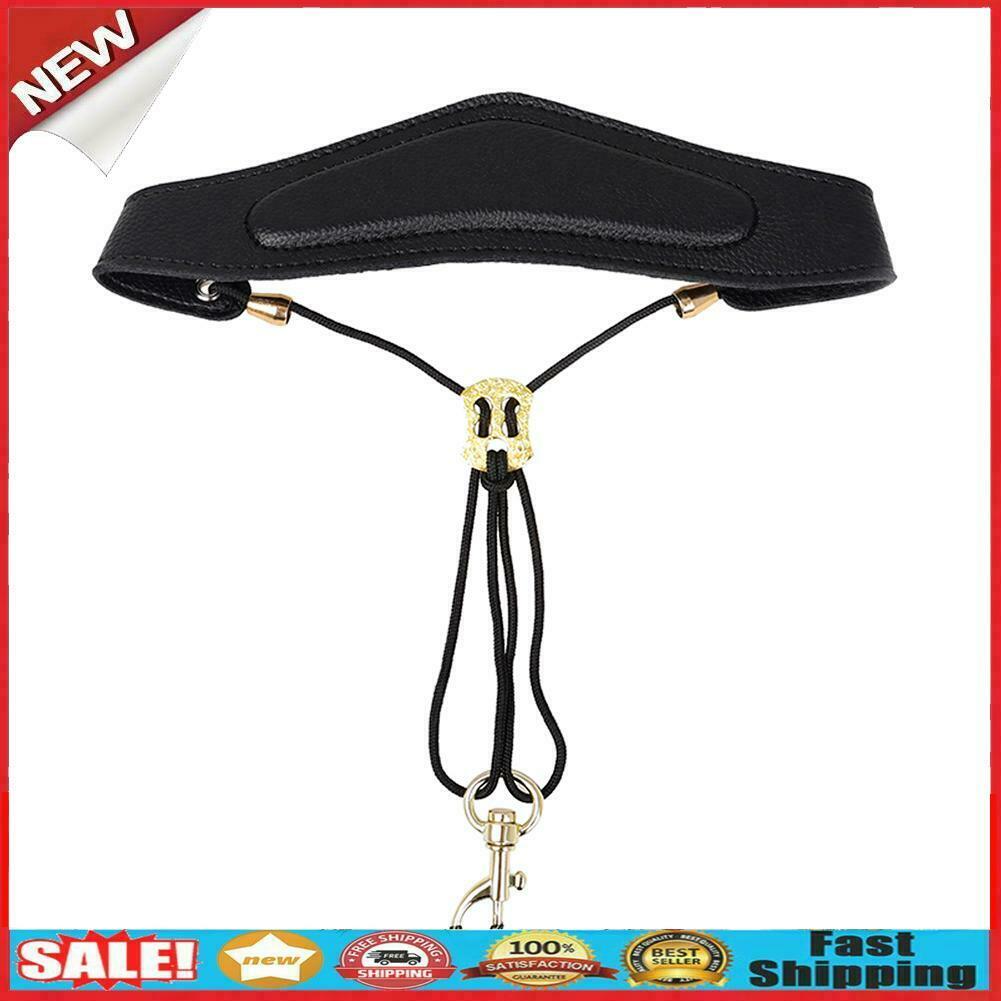 Saxophone Neck Strap Adjustable Leather Shoulder Belt with Metal Buckle  @