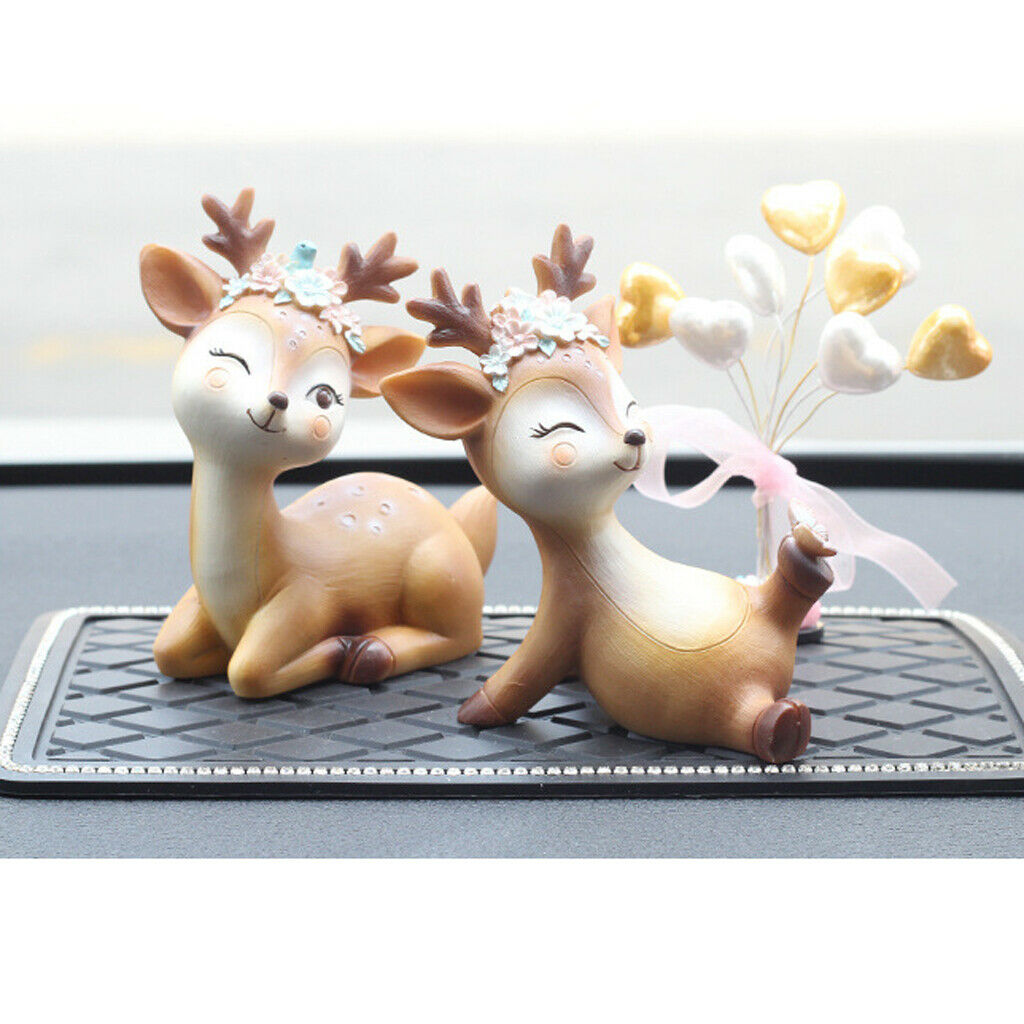 Mini Simulated Deer Ornaments Home Garden Car Decoration Ornament Naughty