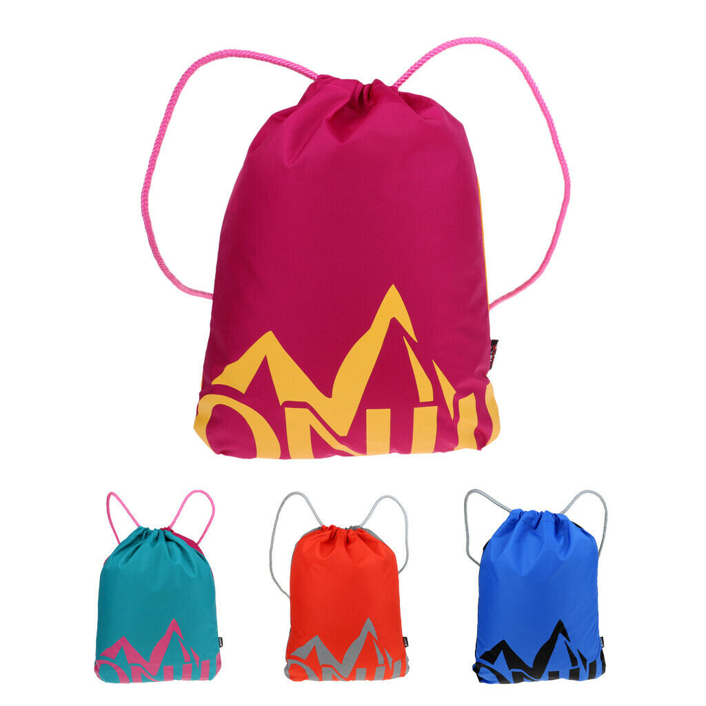 Waterproof Drawstring Bag Sack Backpack Nylon RuckSack Storage Pouch Purple