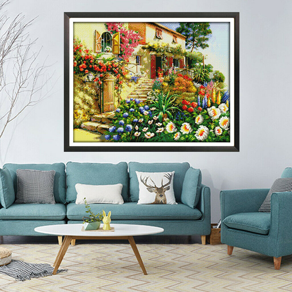 Cross Stitch Kit Embroidery Pattern Garden Villa Picture Embroidery Set
