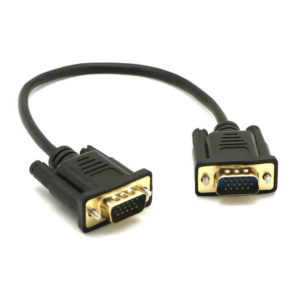 15 Pin VGA Short Video Cable Extension Cable Male to Male for Monitor 30 Cm