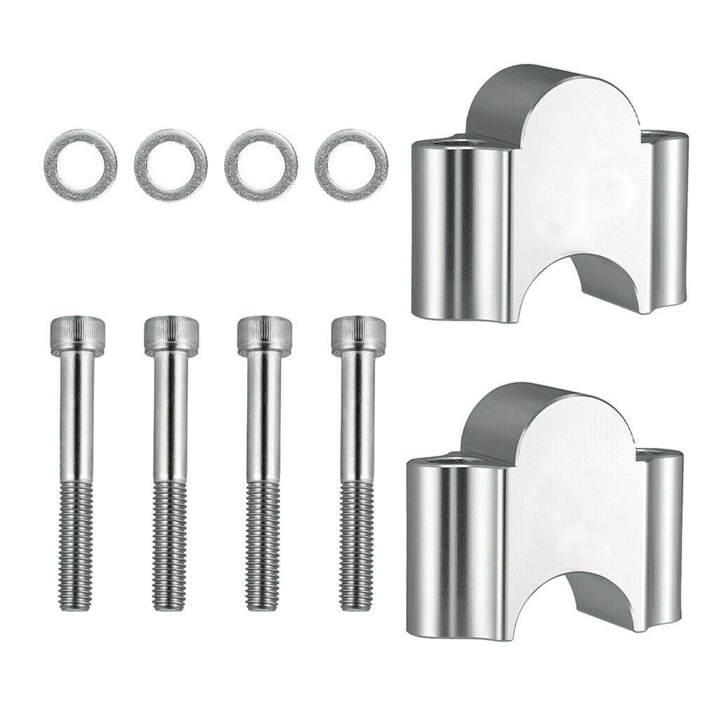 2x Universal Motorcycle Dirt Bike ATV Handlebar Riser Clamp Aluminum 28mm Plated
