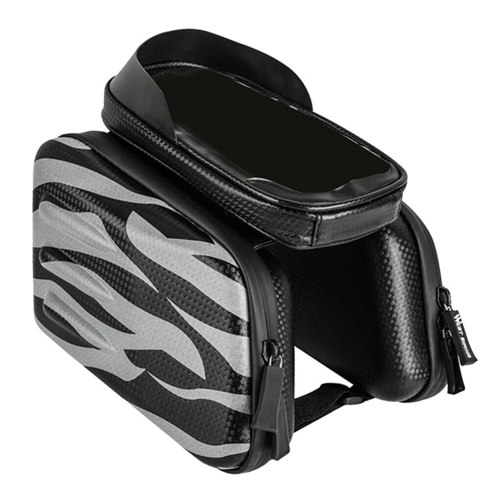 Bicycle Frame Pannier Bike Front Tube Bag Phone Pouch Bag with Screen