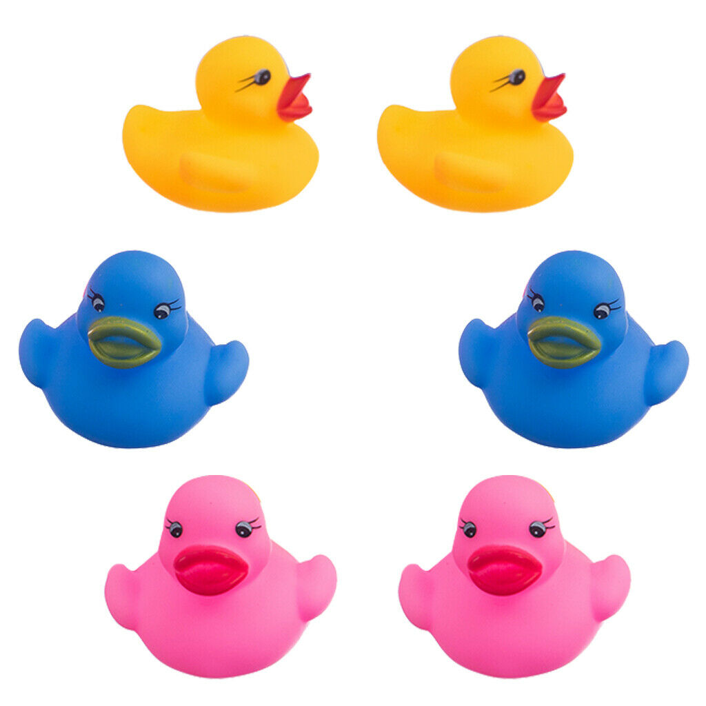 Multicolored swimming rubber squeeze squeaky duck baby kids kids bathroom toys