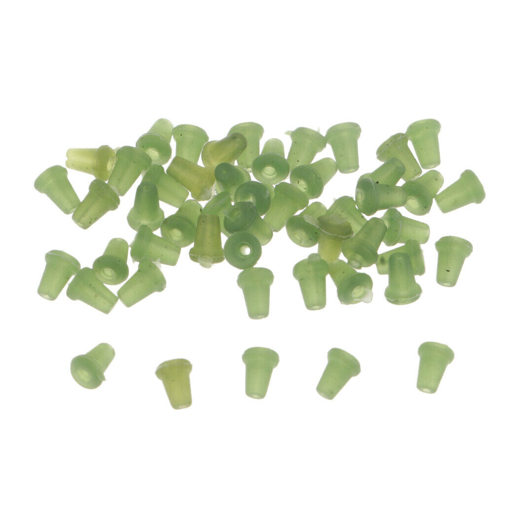 50pcs Carp Fishing Rubber Hook Stopper On Sliding Hooks Holder Buffer Beads