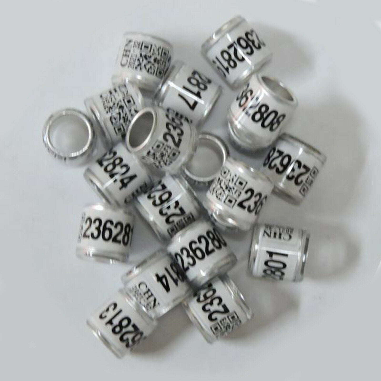 100pcs Identify Dove Rings Leg Rings Pigeon Bands for Canary White