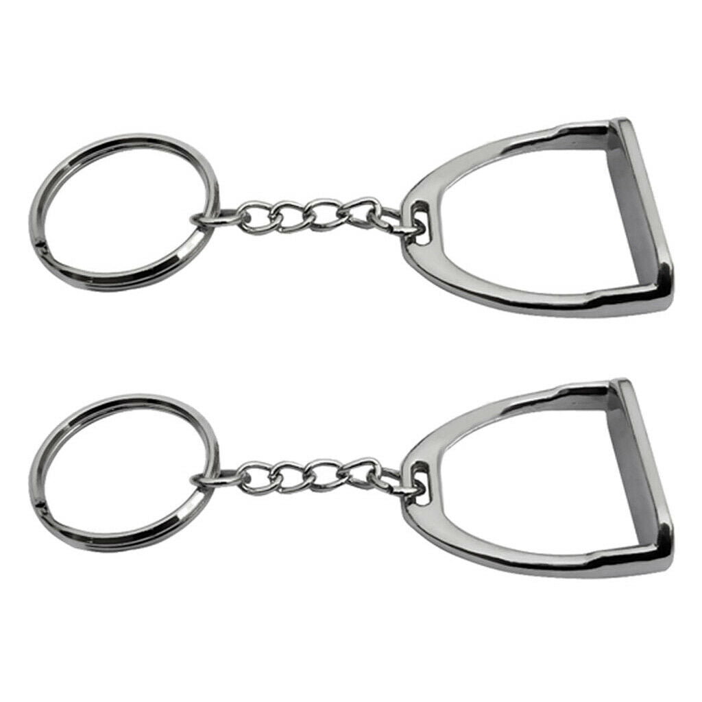 2pcs Horse Stirrup Keyring Keychain Hanging