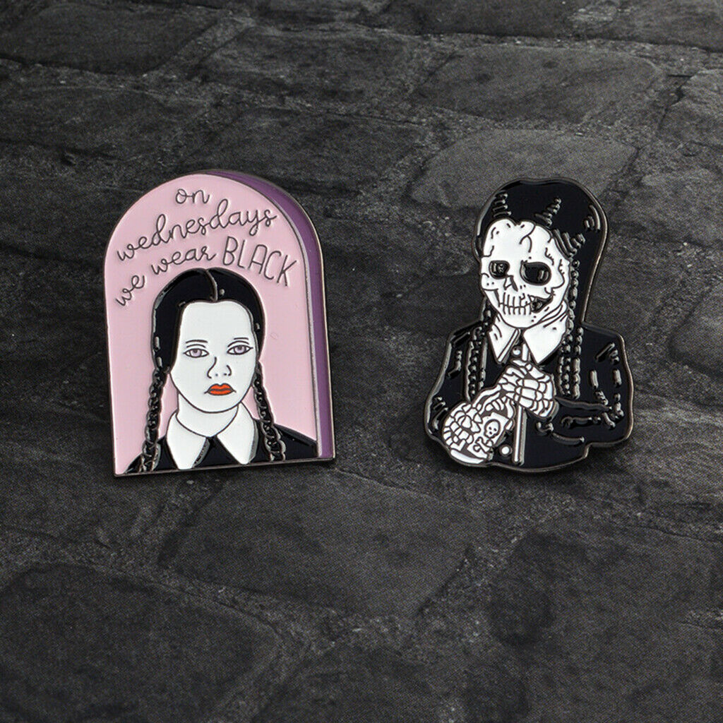 2pcs Women Girls Enamel Lapel Pins Set Badge Pin for Girls Jacket Backpacks