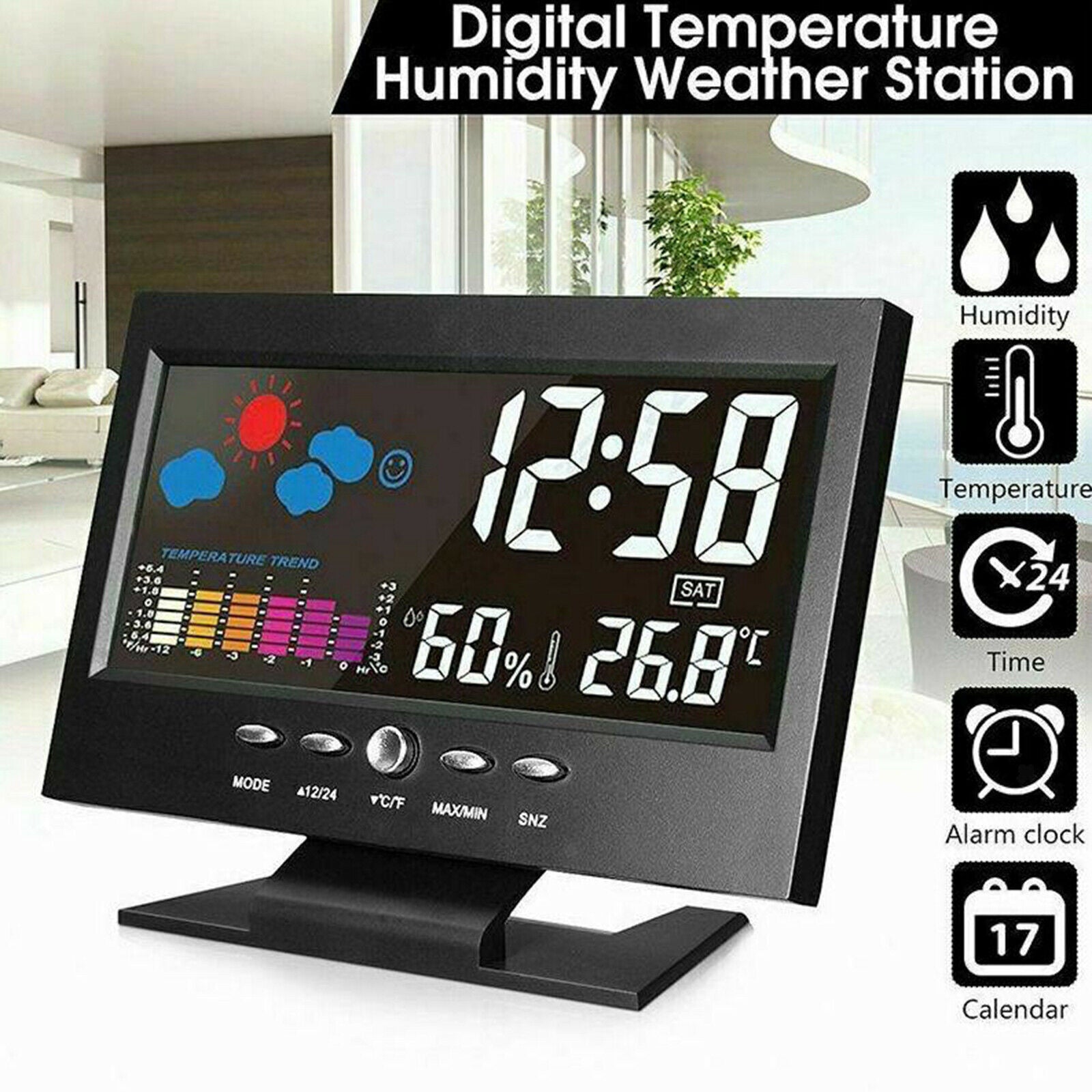 Outdoor Sensor Hygrometer with Weather Forecast Temperature Humidity Monitor