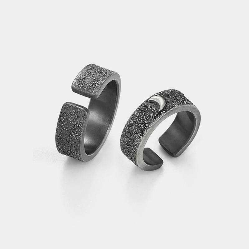 Simple Moon Sun Couple Rings for Lover's Fashionable Wedding Anniversary Gift