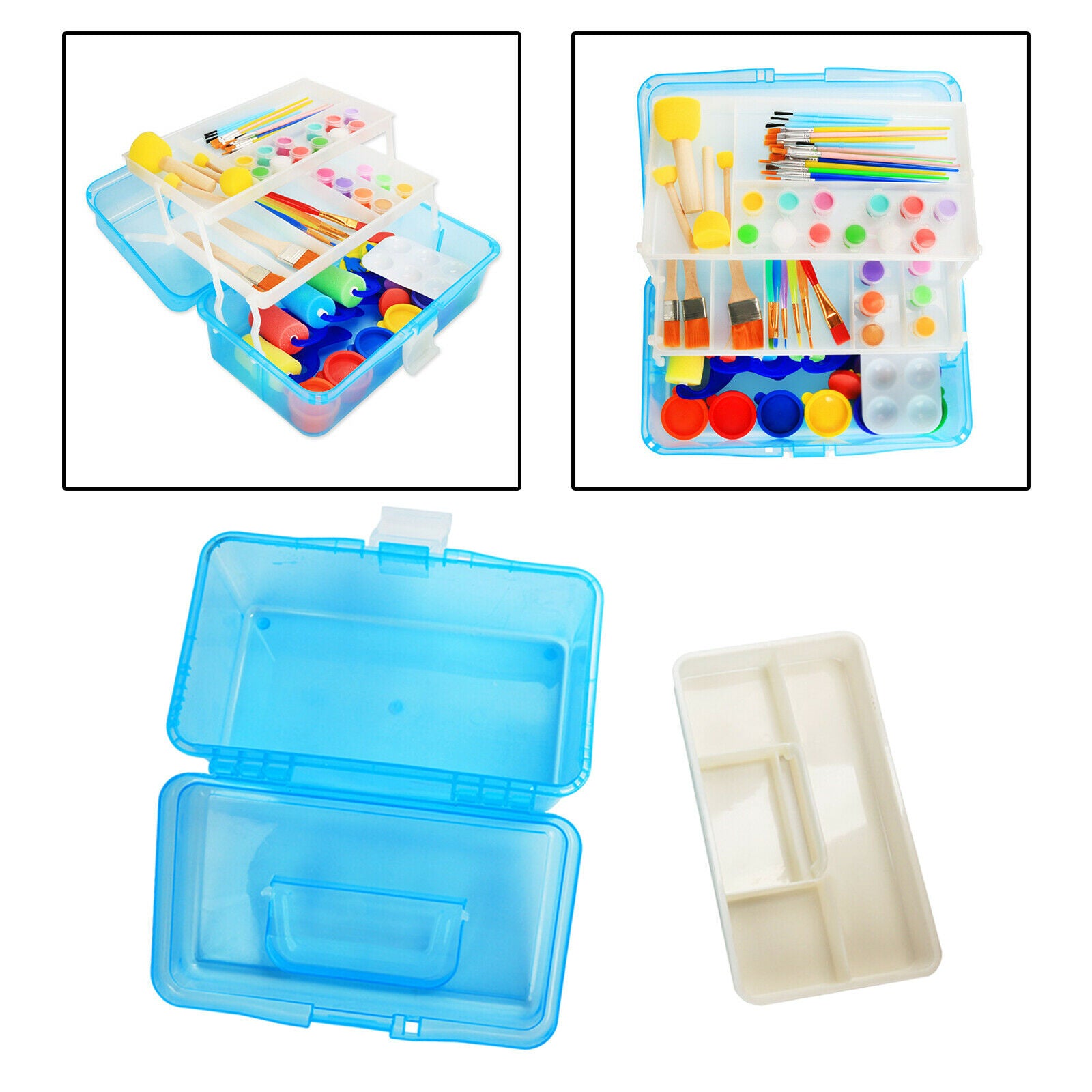 10" Plastic Storage Box Sewing Box Multipurpose Organizer Case for Art Craft