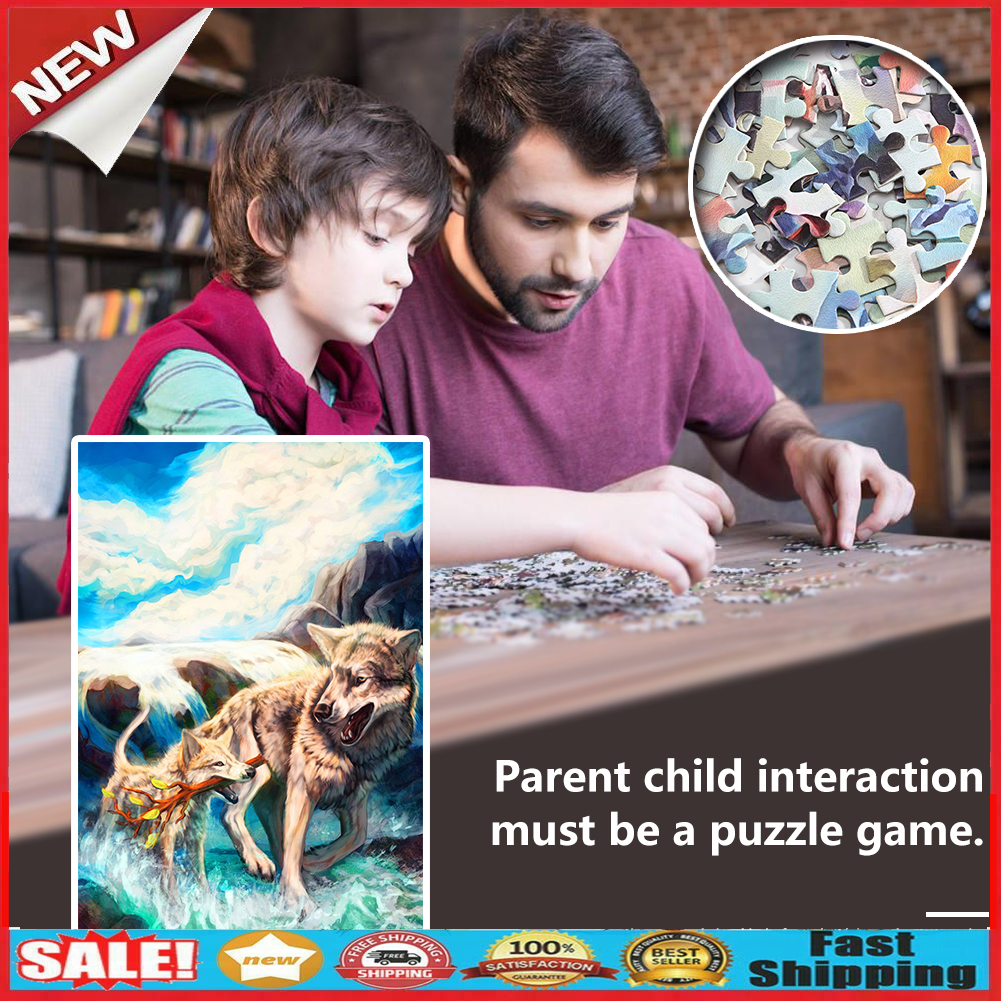 1000pcs DIY Branch Wolves on River Puzzle Educational Learning Jigsaw Toys @