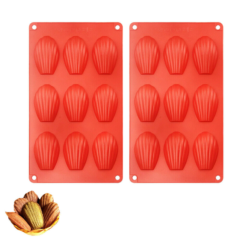 2Pcs Non-stick 9 Cavity Silicone Baking Molds for Cake Chocolate Candy Cookies
