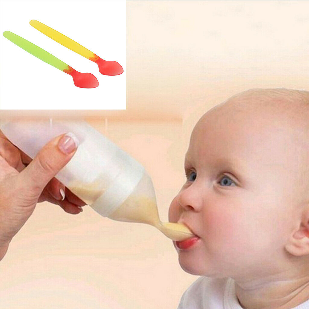 Kids Baby Silicone Feeding Bottle Spoon Dispenser With  Sensitive Spoon