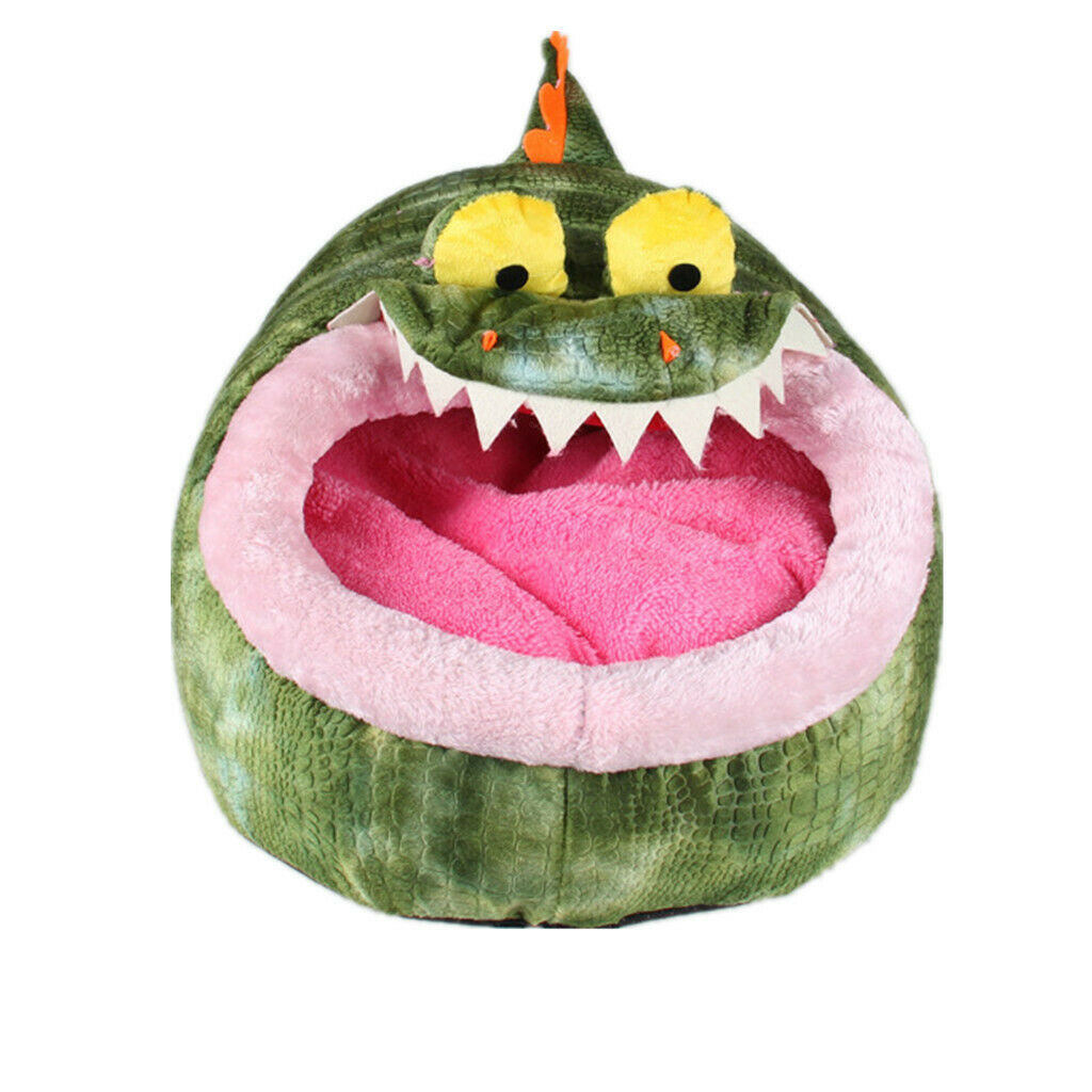 Soft Pet Kennel Cute Crocodile Warm Bed House Small Dog Cat Puppy House M