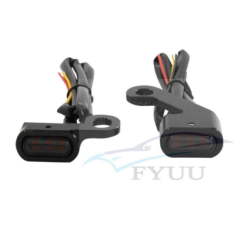 2X Motorcycle Amber LED Mini Turn Signal Indicator Running Light Lamp Full BLACK