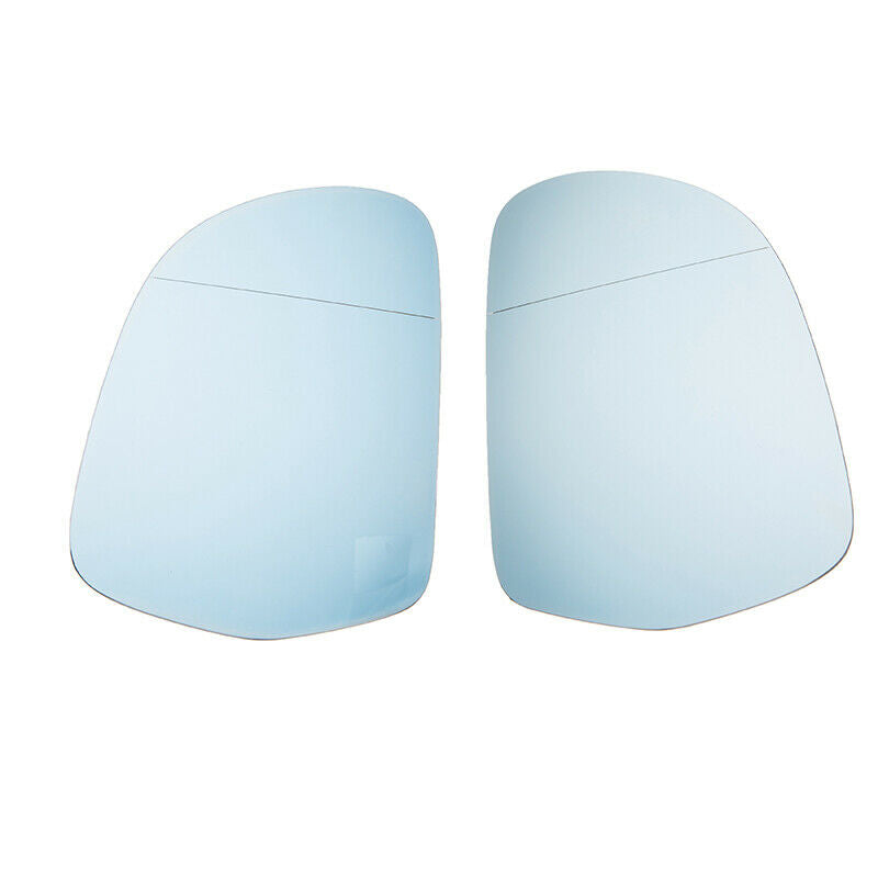 2X Rearview Mirror Glass Heated Blue Replacement For Audi A3 A4 A5 A6 2008-2011