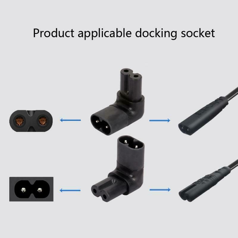 IEC320 C7 To C8 90 Degree Right  Angle AC Power Adapter 2 Prong Angle Adapter