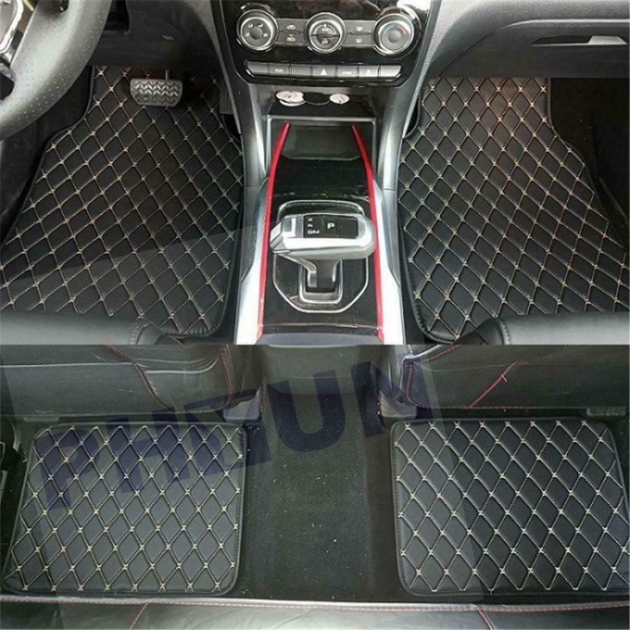 4pcs PU Leather  Car Floor Mats Front Rear Liner Weather Set Car Accessories