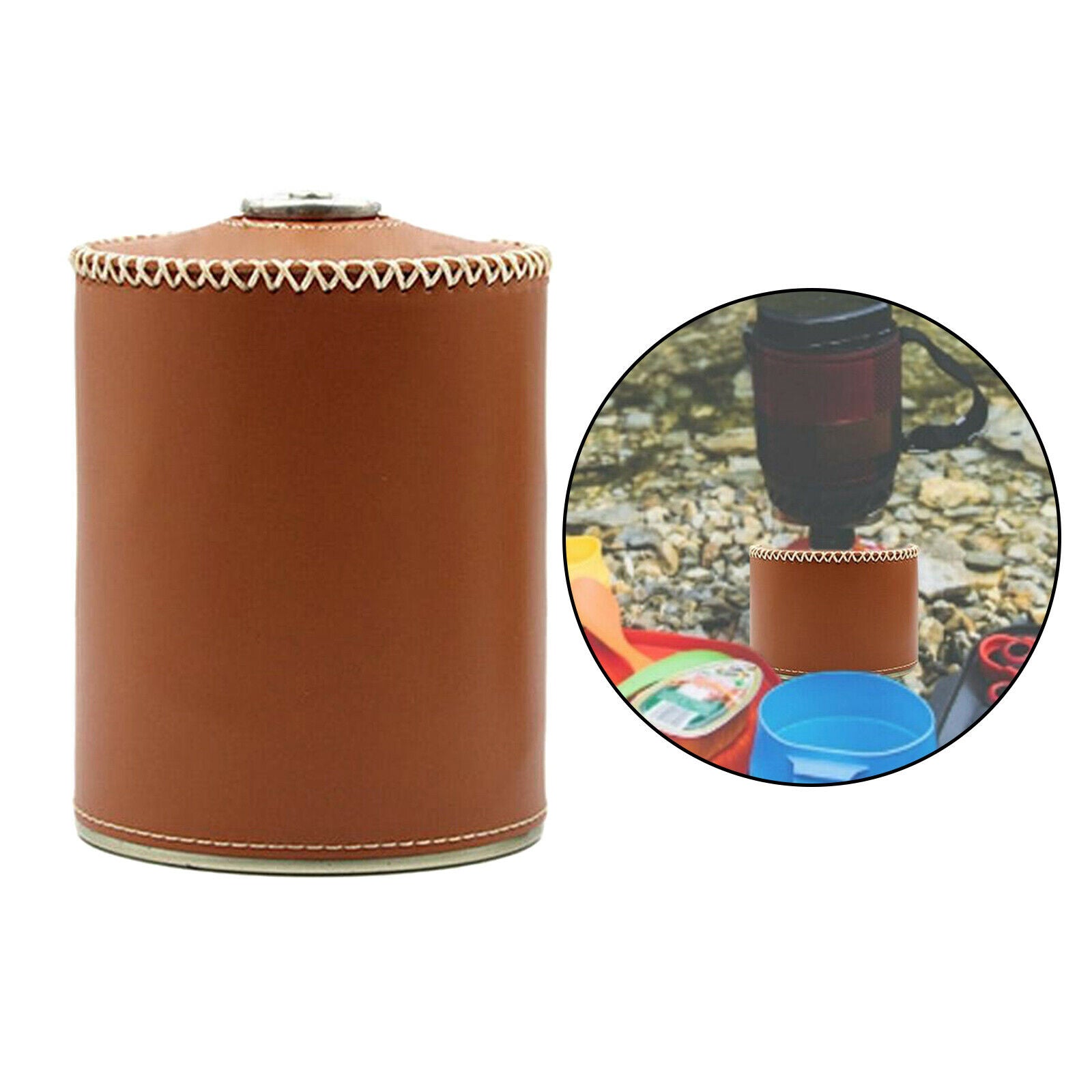 Gas Tank Protective Case Fuel Cylinder Storage Bag Cover Brown 10.4x12.3cm