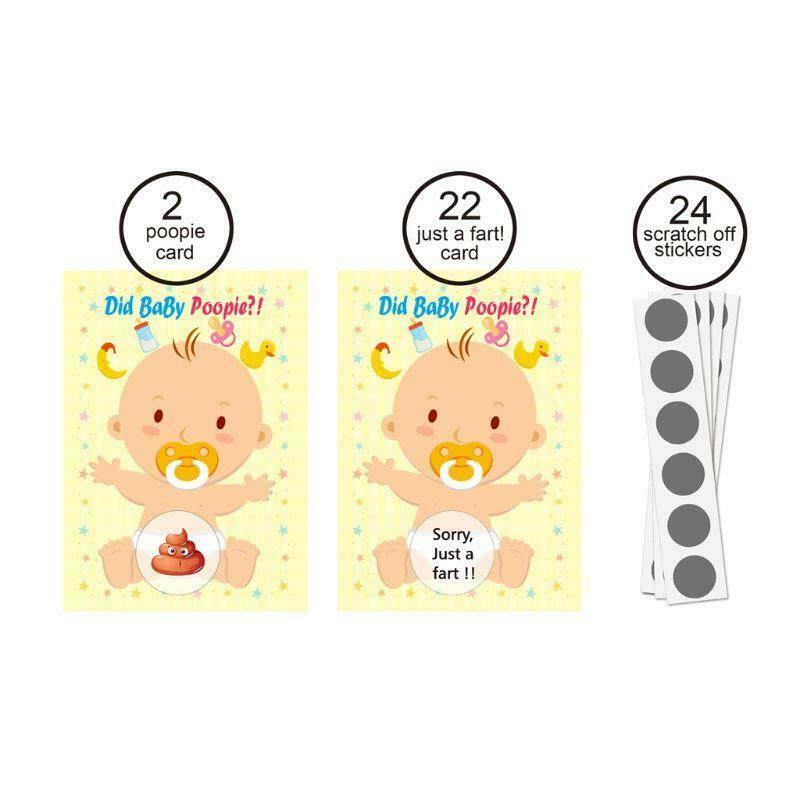 Baby Shower Scratch Off Game Raffle Card Gender Neutral Boy Girl Funny Activity