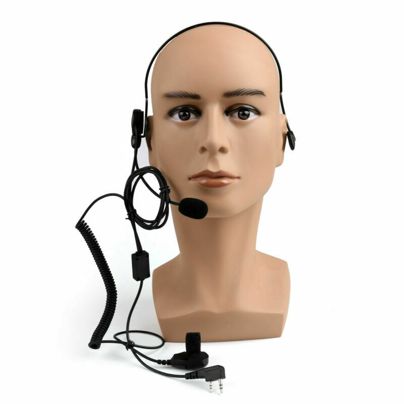 5x C2F2 Headset PTT Mic For Kenwood Puxing Wouxun Baofeng UV-5R 2-Way Radio  AT2