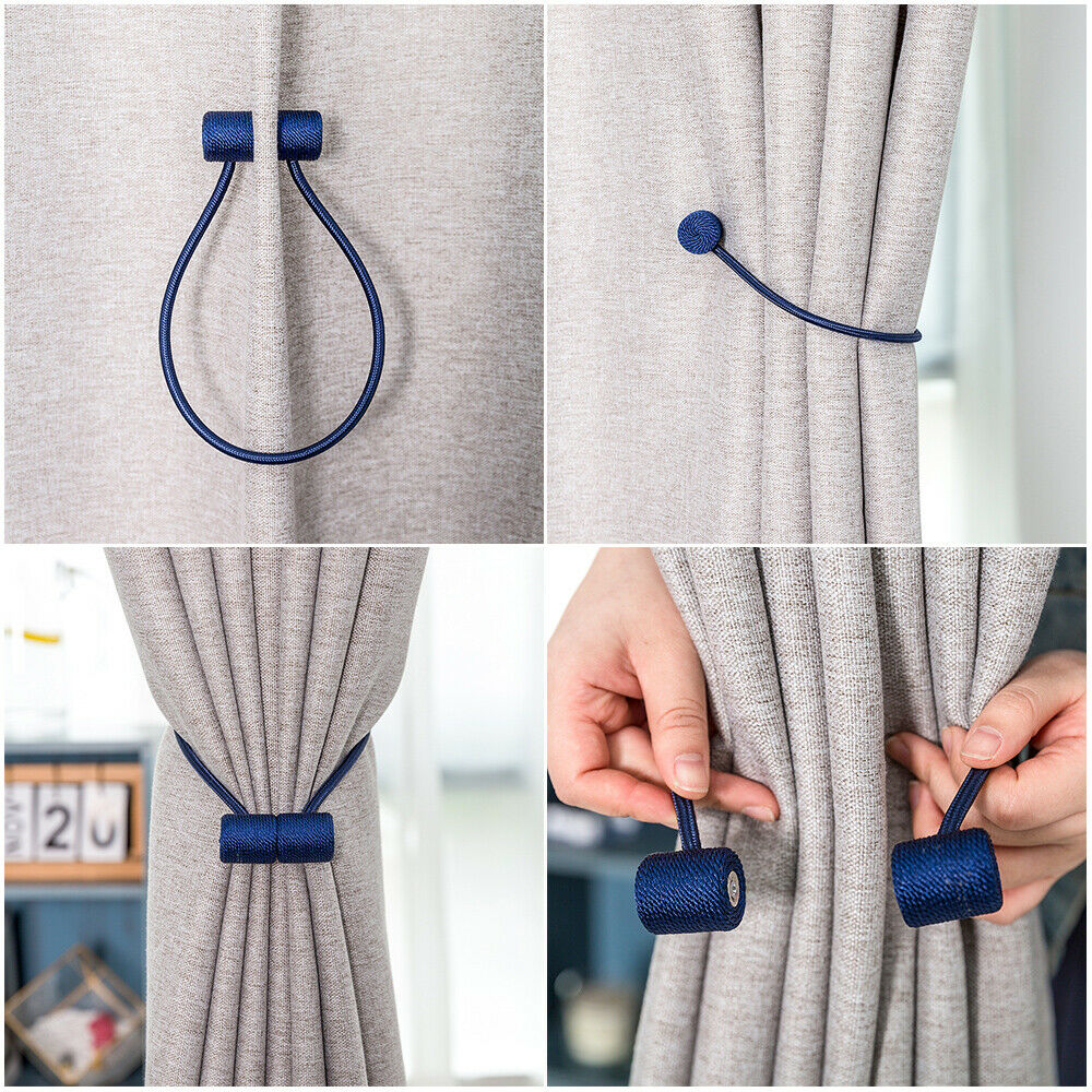 Curtain Tie Rope Home Curtain Tiebacks Buckle Clips Holdbacks Strong Magnetic