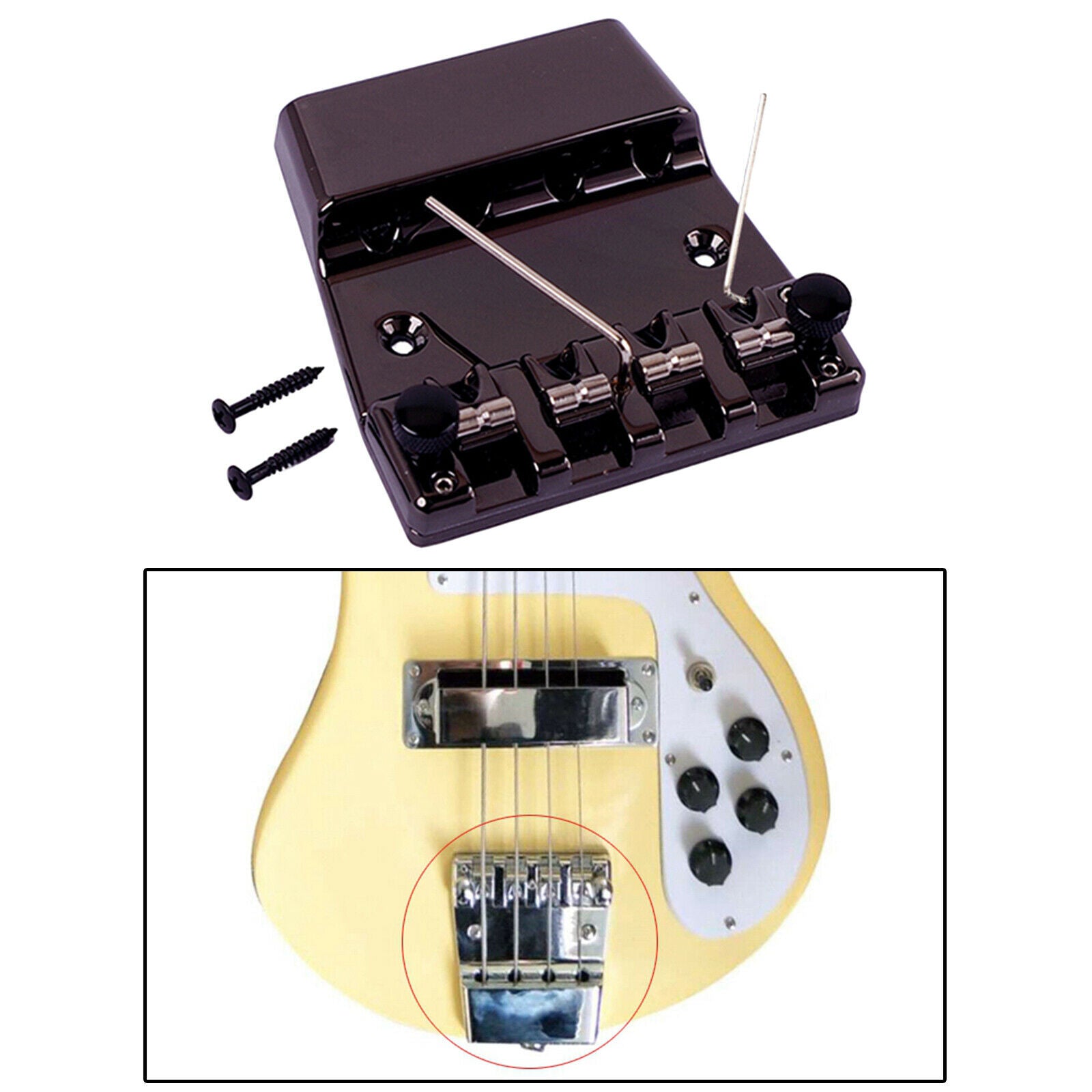 4 string Electric Guitar Bridge Set Replacement Replacement Guitar Accessory