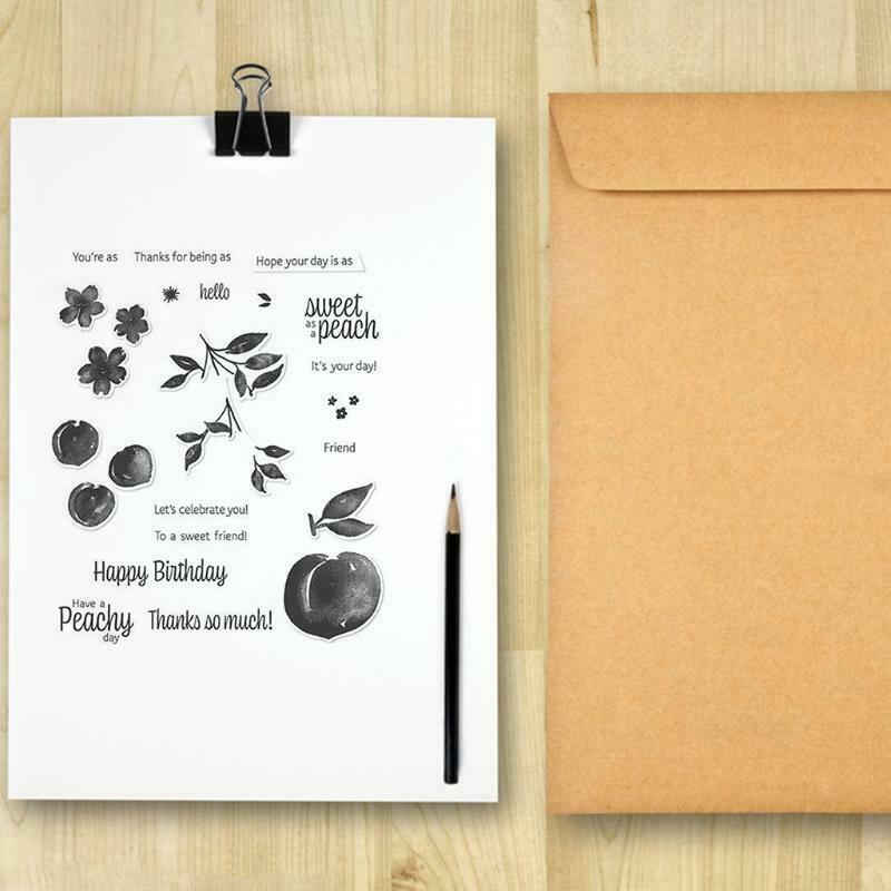 Peach Cherry Seal Stamp with Cutting Dies Stencil DIY Scrapbooking Emboss Photo