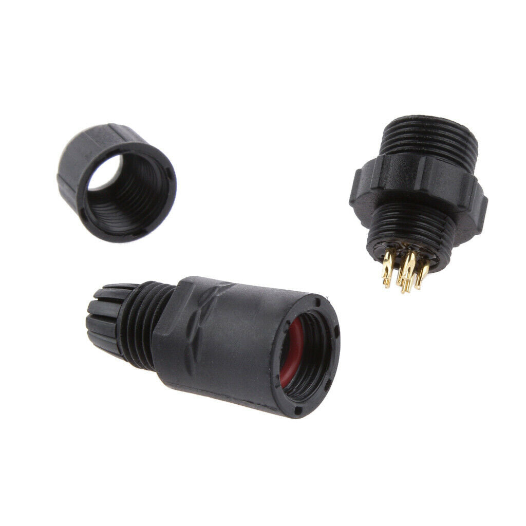 5A 7.5mm IP68 6 Pins Assembled Waterproof Electrical Cable Connector Socket