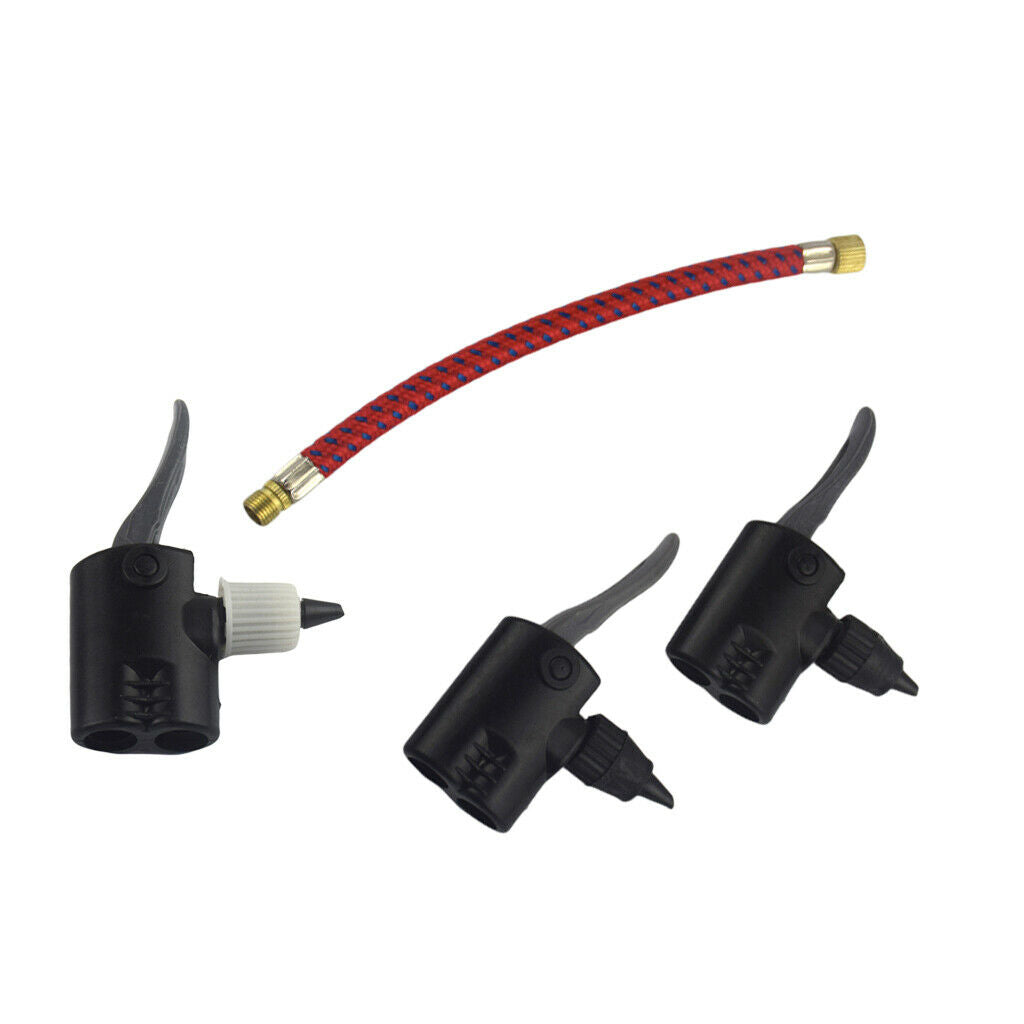 2x Nylon Pump Dual Head 6.5'' Bike Extension Hose Extend Tube Converter Adaptor