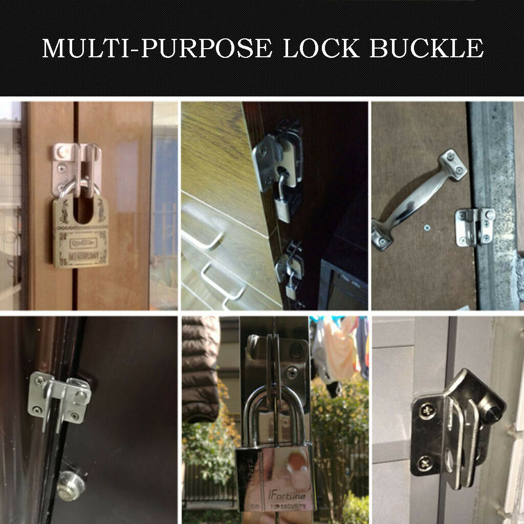 1pc Door Latch Lock Door Security Staple Hasp for Cupboard Multi-Purpose A