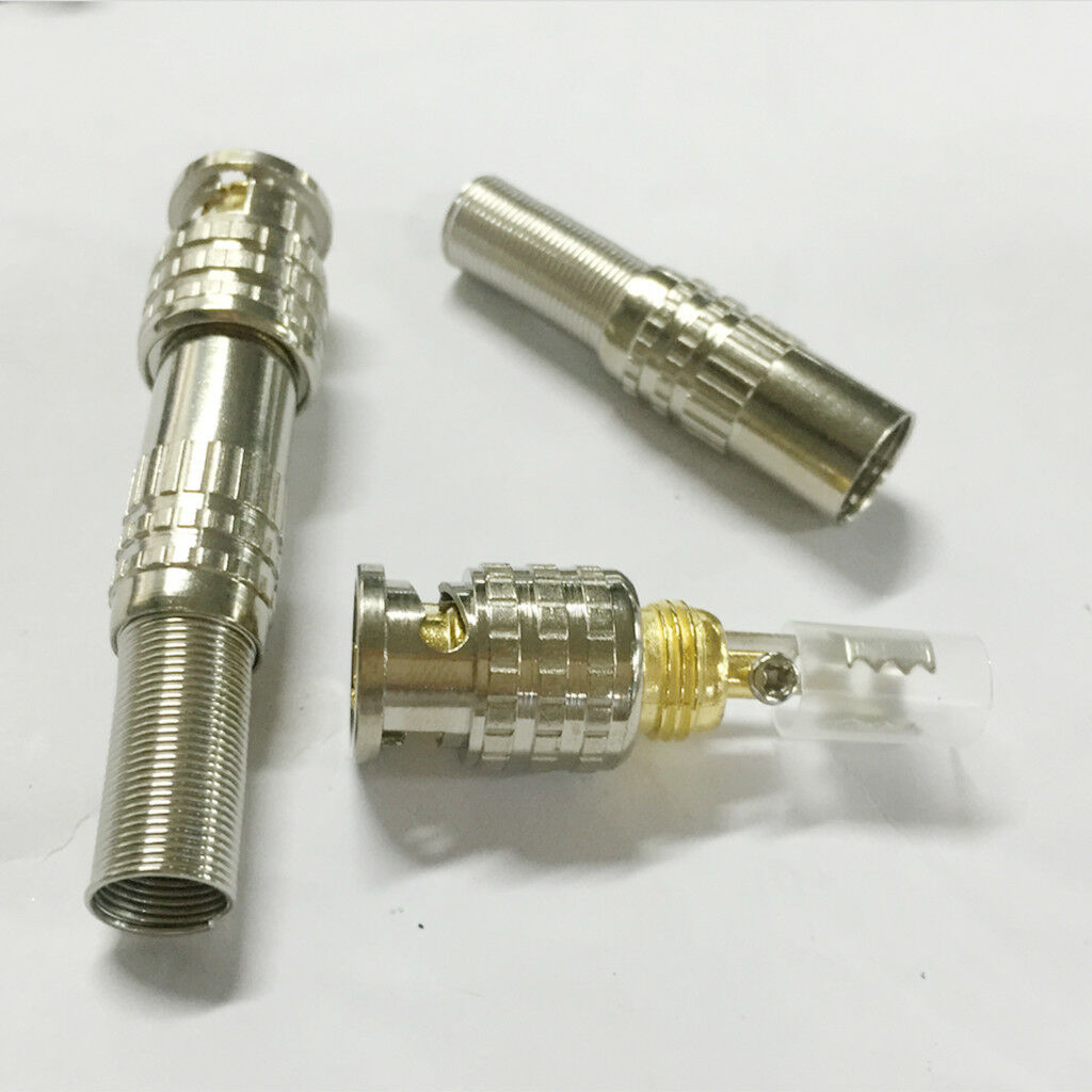 5pcs BNC Male Plug Solderless Coupler Connector for CCTV Camera Coax Cable