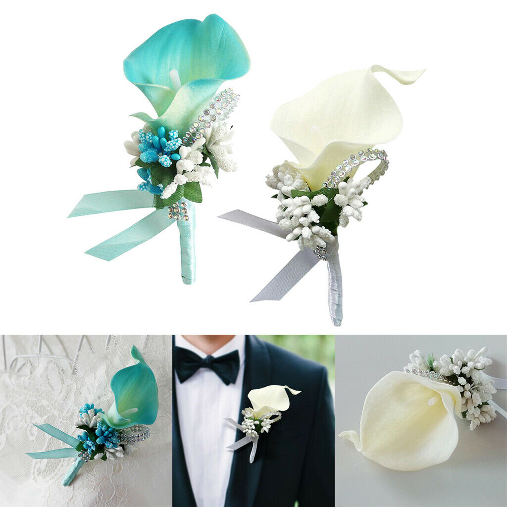 Pack of 2 Wedding Boutonnieres for Groom Bridegroom Groomsman Perfect for