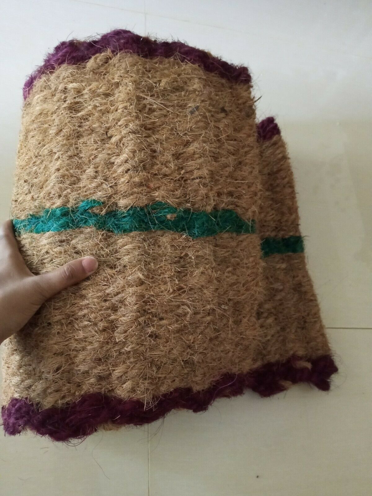 Natural Coconut Coir Doormat Welcome Mat Chunky Rope Knotted Weave Sturdy Heavy