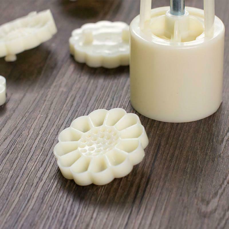 8pcs Cookie Stamp Moon Cake Mould Hand Press Barrel 25g DIY Mooncake Mold