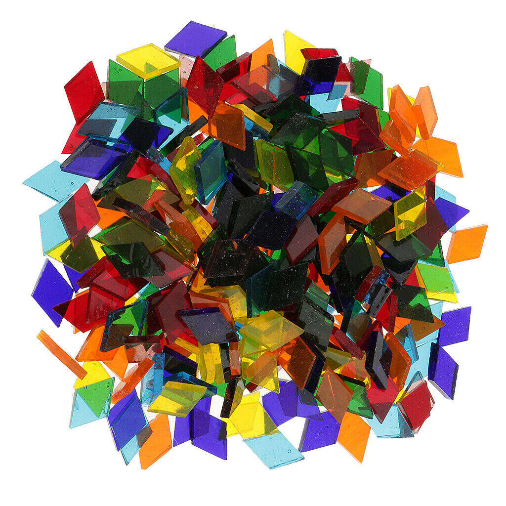 320Pc Shapes Glass Mosaic Tiles Various Colours DIY Arts Crafts 11MM 10X40MM