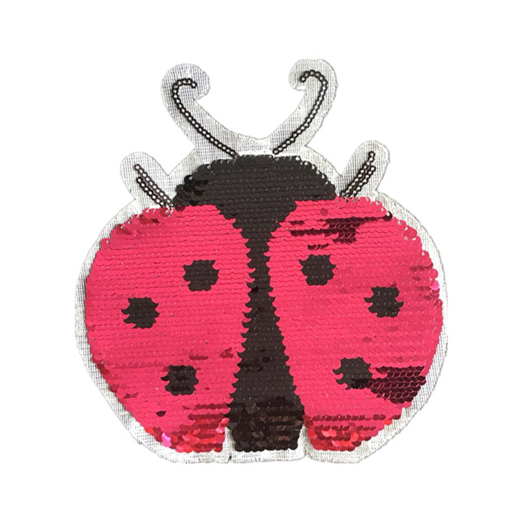 ladybug reversible changecolor sequins sew on patches for clothes diy appliqu Qx