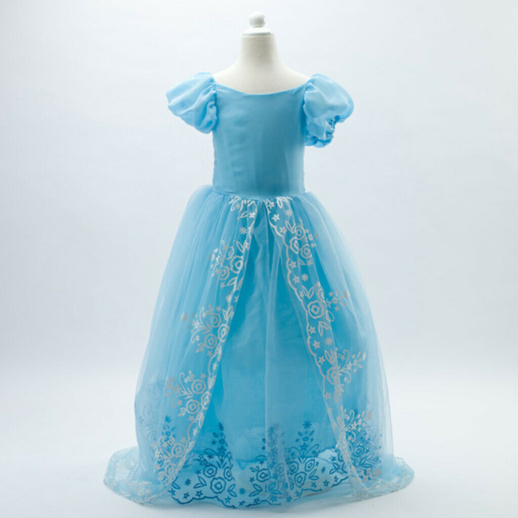 Princess Flower Girls Long Pageant Tulle Wedding Prom Party Gown Dress 110cm