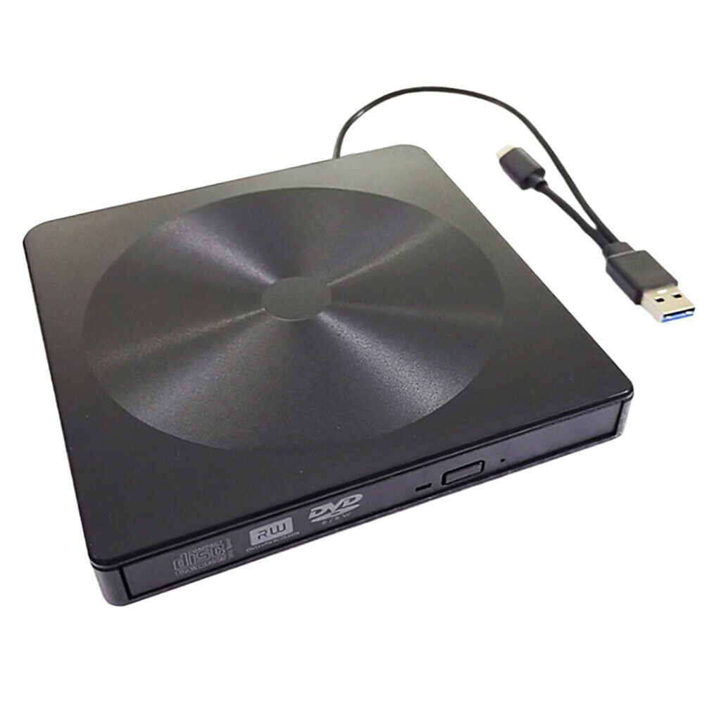 External USB CD Burner Writer DVD ROM Drive Player Black For PC &