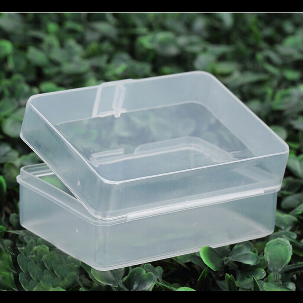 5pcs Clear Plastic Transparent Storage Box Collection Container Case Part.l8