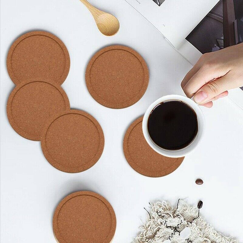 12Pcs/Lot Plain Round Cork Coasters Set Coffee Cup Mat Drink Tea Pad PlacematsP6