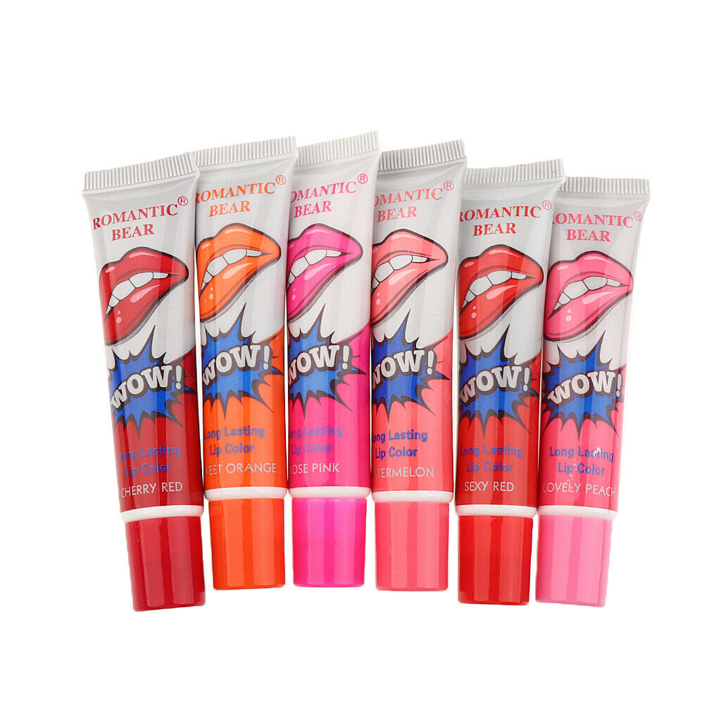 6x Peel Off Lip Gloss Makeup Long Lasting Lip Tint Color for Party Daily